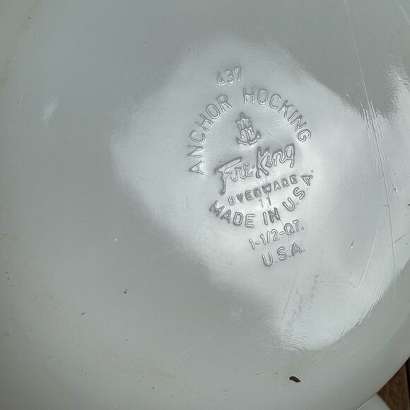 Fire King GREEN MEADOW FLOWERS Casserole Dish w Lid 437 Anchor‎ Hocking - Picture 8 of 9